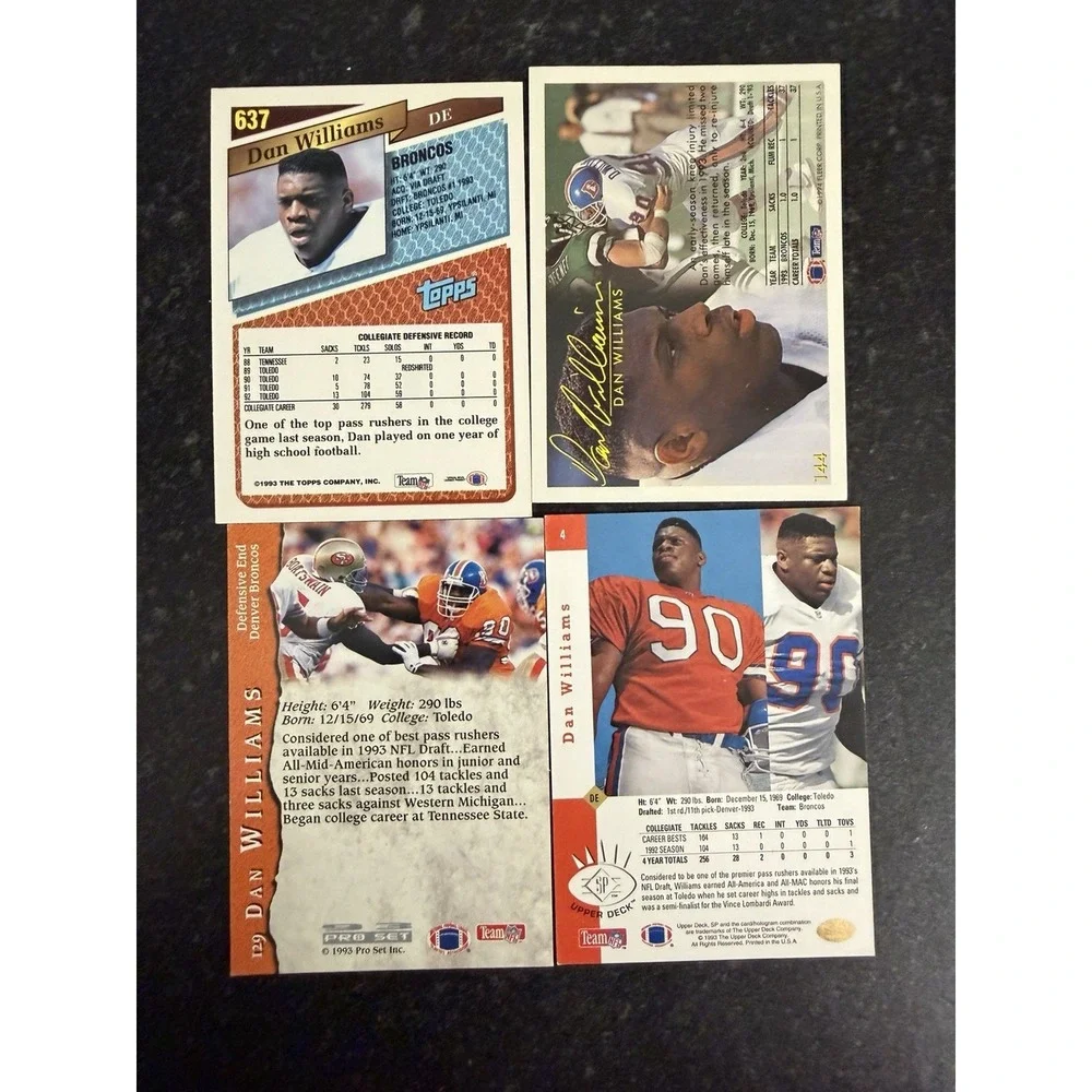 Dan Williams Auto Lot‎ (24) Denver Broncos Signed Cards 1993 Rookie Era
